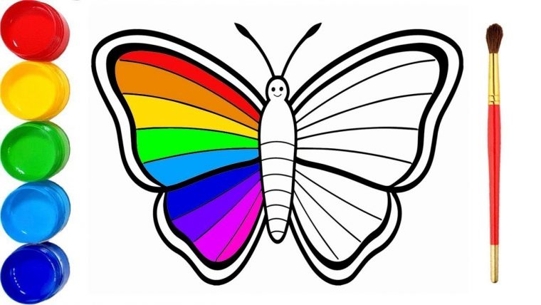 Apprendre Les Couleurs Papillon Apprendre À Dessiner Vidéo Éducative &  Planète Coloriage concernant Dessin Papillon À Colorier