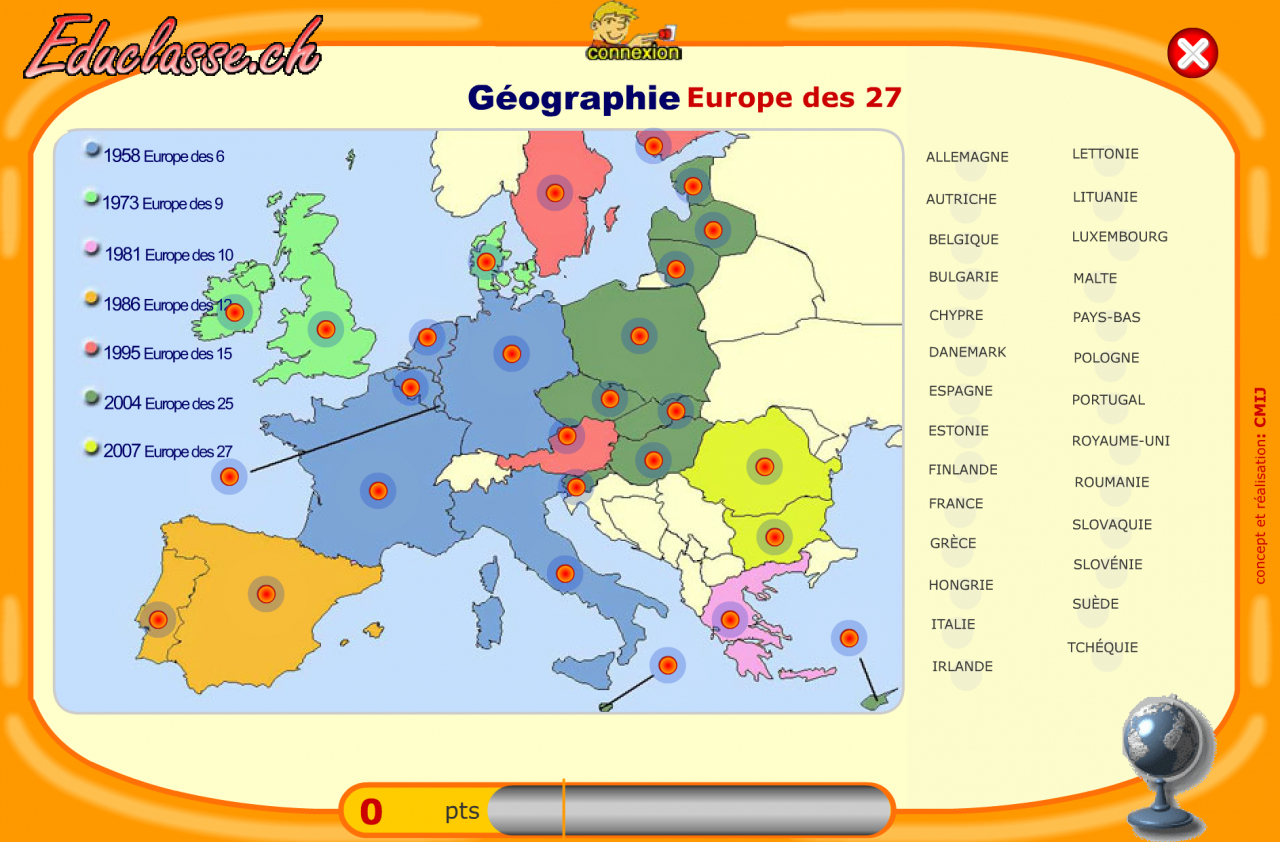 Apprendre Les Pays Membres De L'union Européenne Par Le Jeu dedans Carte Des Pays De L Union Européenne