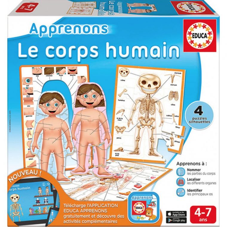 Apprenons Le Corps Humain, Educa, Jeux, Apprentissage dedans Jeux Enfant De 5 Ans