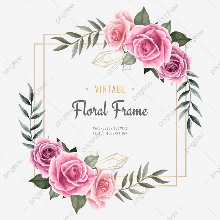 Aquarelle Fleur Floral Cadre Pour Invitation De Mariage encequiconcerne Schéma D Une Fleur