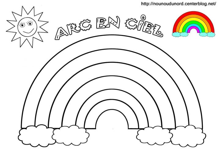 Arc En Ciel Coloriage, Gommettes, Couleur pour Arc En Ciel A Colorier