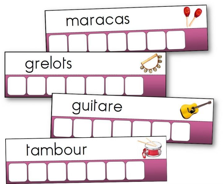 Atelier-Des-Mots-Instruments-De-Musique pour Ecriture Maternelle Moyenne Section A Imprimer