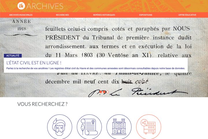 Au Havre, Le Site Des Archives Fait Peau-Neuve dedans Logiciel Éducatif En Ligne