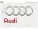 Audi Logo Pixel Art – Brik avec Voiture Pixel Art
