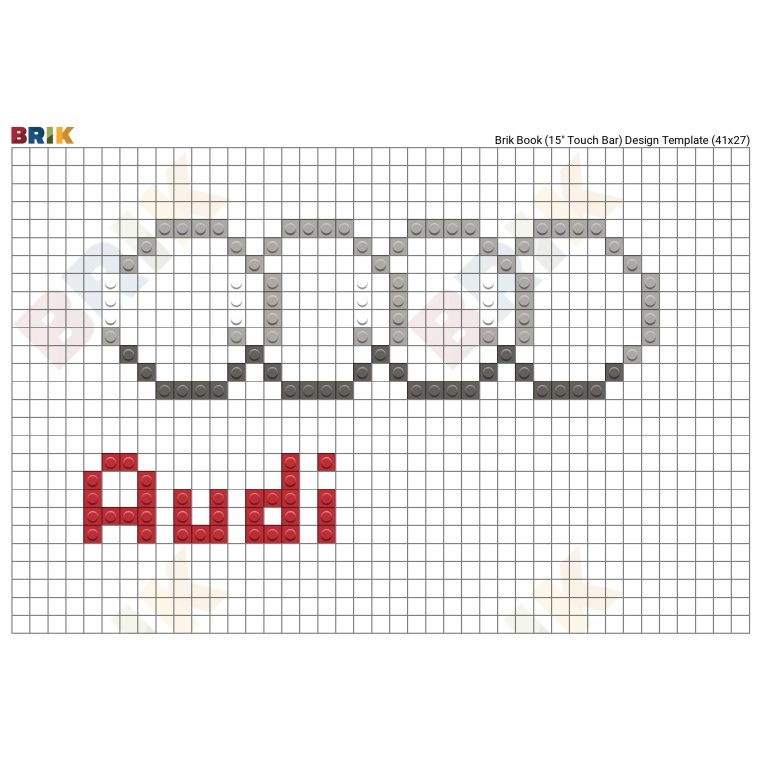 Audi Logo Pixel Art – Brik avec Voiture Pixel Art