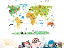 Autocollant Mural Animaux Dessin Animé Autocollant Carte Du Monde Décoratif  Pour Chambre D'enfant - Buy Autocollants 3D De Décoration De Chambre pour Carte Du Monde Enfant