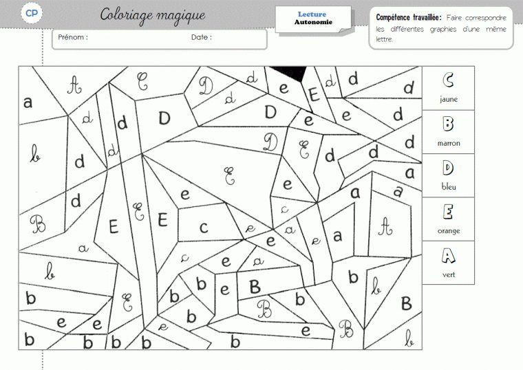 Autonomie – Fiches Diverses – Cycle 2 ~ Orphéecolecycle 2 concernant Coloriage Magique Alphabet Cp