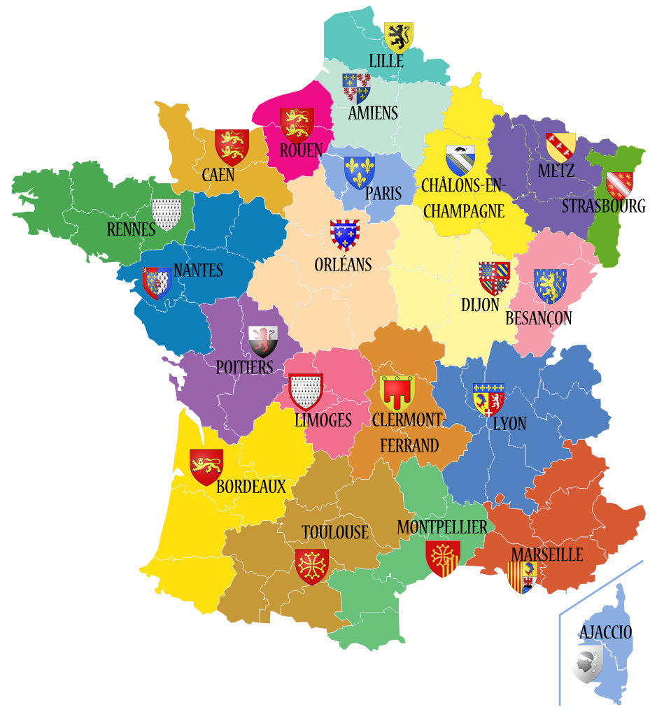 Avant/apres. Découvrez Les 13 Noms Des Nouvelles Régions De à Carte De France Avec Départements Et Préfectures