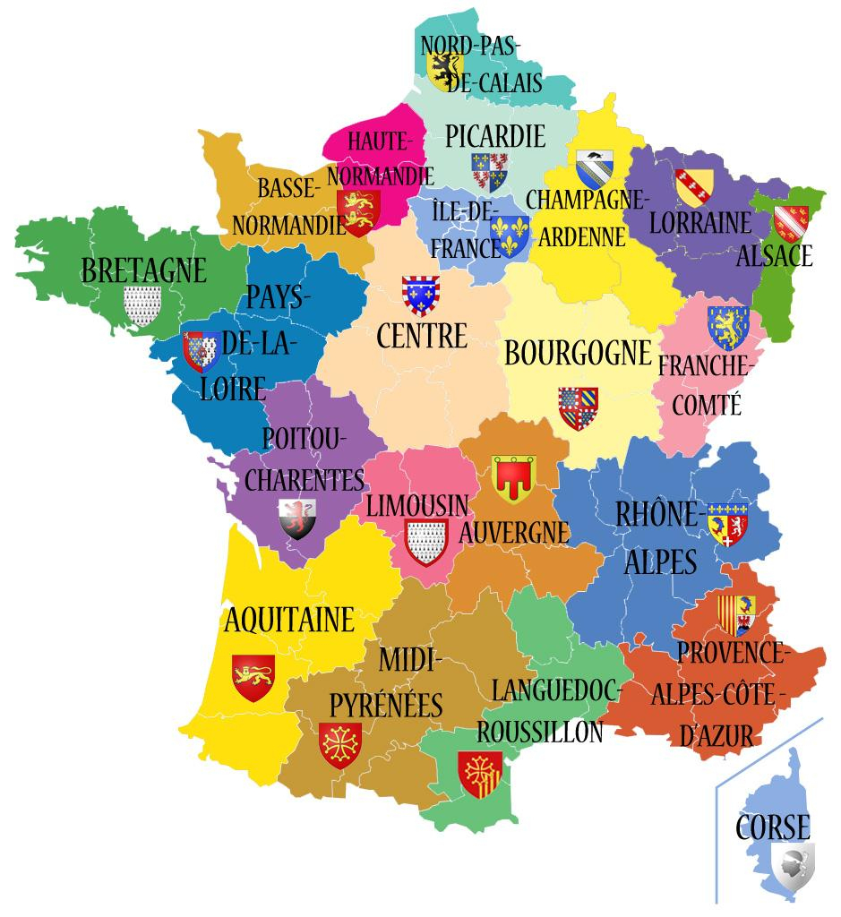 Avant/apres. Découvrez Les 13 Noms Des Nouvelles Régions De avec Carte De France Avec Départements Et Préfectures 