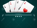 Background With Four Aces Playing Cards Suits On Turquoise Background And  Copy Space. Winning Poker Hand à Jeu Quatre Images