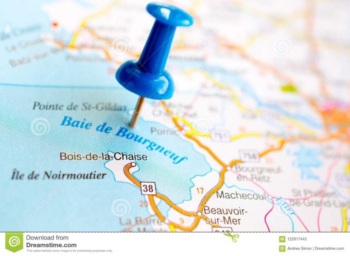 Baie De Bourgneuf On Map Stock Image. Image Of concernant Carte De France Nouvelle Region