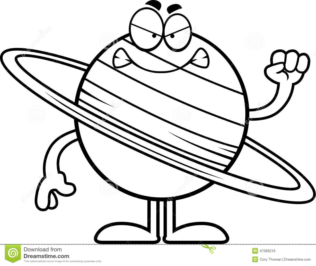 Bande Dessinée Fâchée Saturn Illustration De Vecteur concernant Saturne Dessin