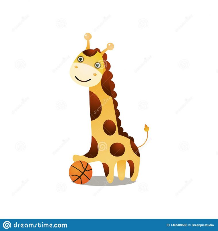 Basket-Ball De Sourire Mignon De Jeu De Girafe Avec La Boule serapportantà Jeux De Girafe Gratuit