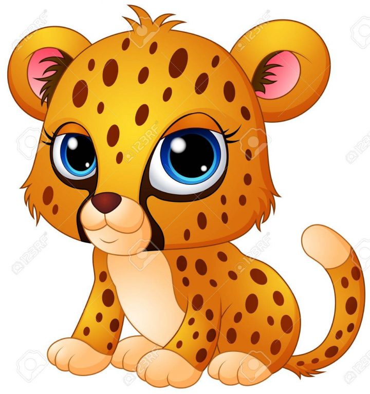 Bébé Mignon Dessin Animé Guépard intérieur Guépard Dessin