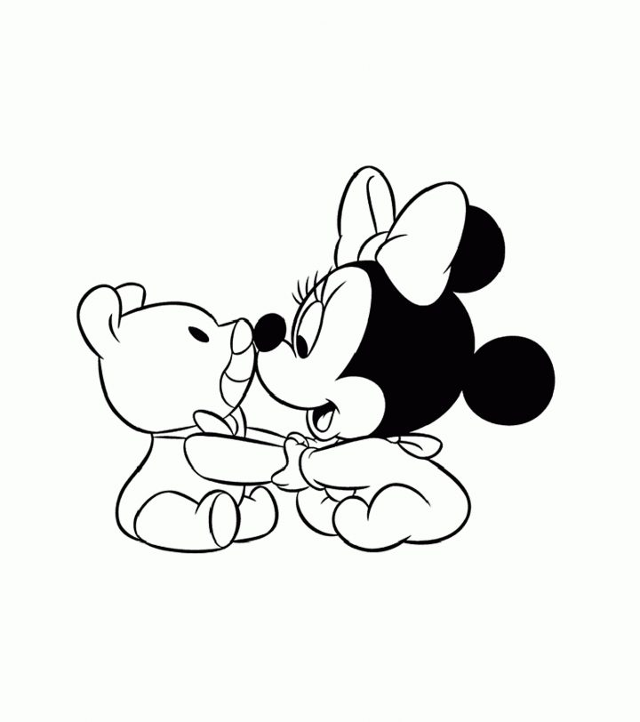 Bébé Minnie Et Son Doudou – Coloriage Minnie – Coloriages encequiconcerne Dessin De Doudou