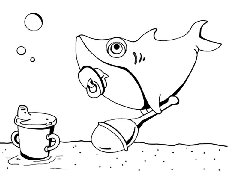 Bébé Requin – Coloriages À Imprimer Gratuits : Personnages tout Dessin De Requin À Imprimer