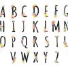 Belle Lettres Majuscules Alphabet Romain Avec Des Fleurs Dessinées À La  Main Aquarelle intérieur Lettres Majuscules À Imprimer