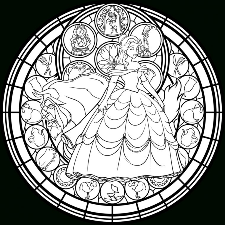 Belle Stained Glass: Vector -Coloring Page- By Akili pour Jeux De Coloriage De Rosace