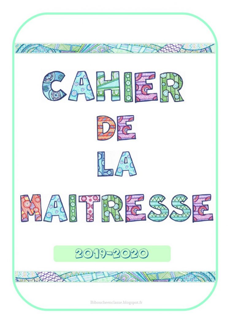 Bibouche En Classe : Cahier De La Maitresse 2019-2020 intérieur Journal De Vacances A Imprimer