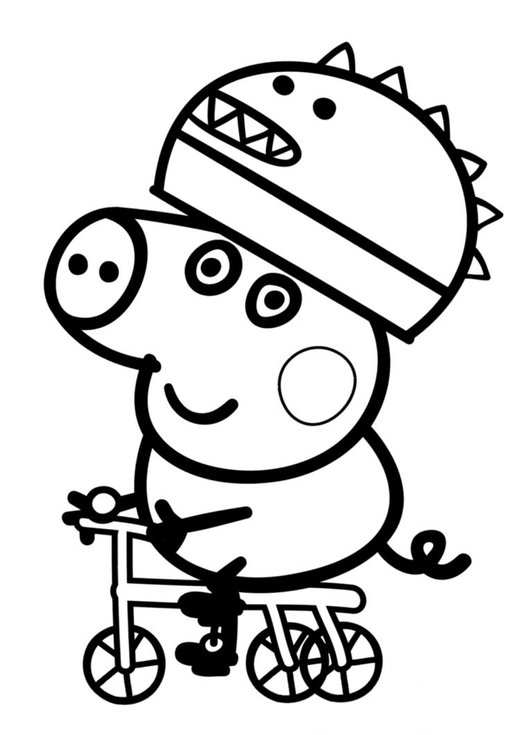 Bicycle Peppa Pig George Coloring Pages #2568 Peppa Pig encequiconcerne Peppa Pig A Colorier