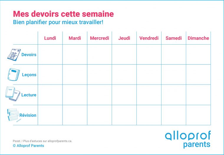 Bien S'organiser Pour La Rentrée – Alloprof Parents à Activité Primaire A Imprimer