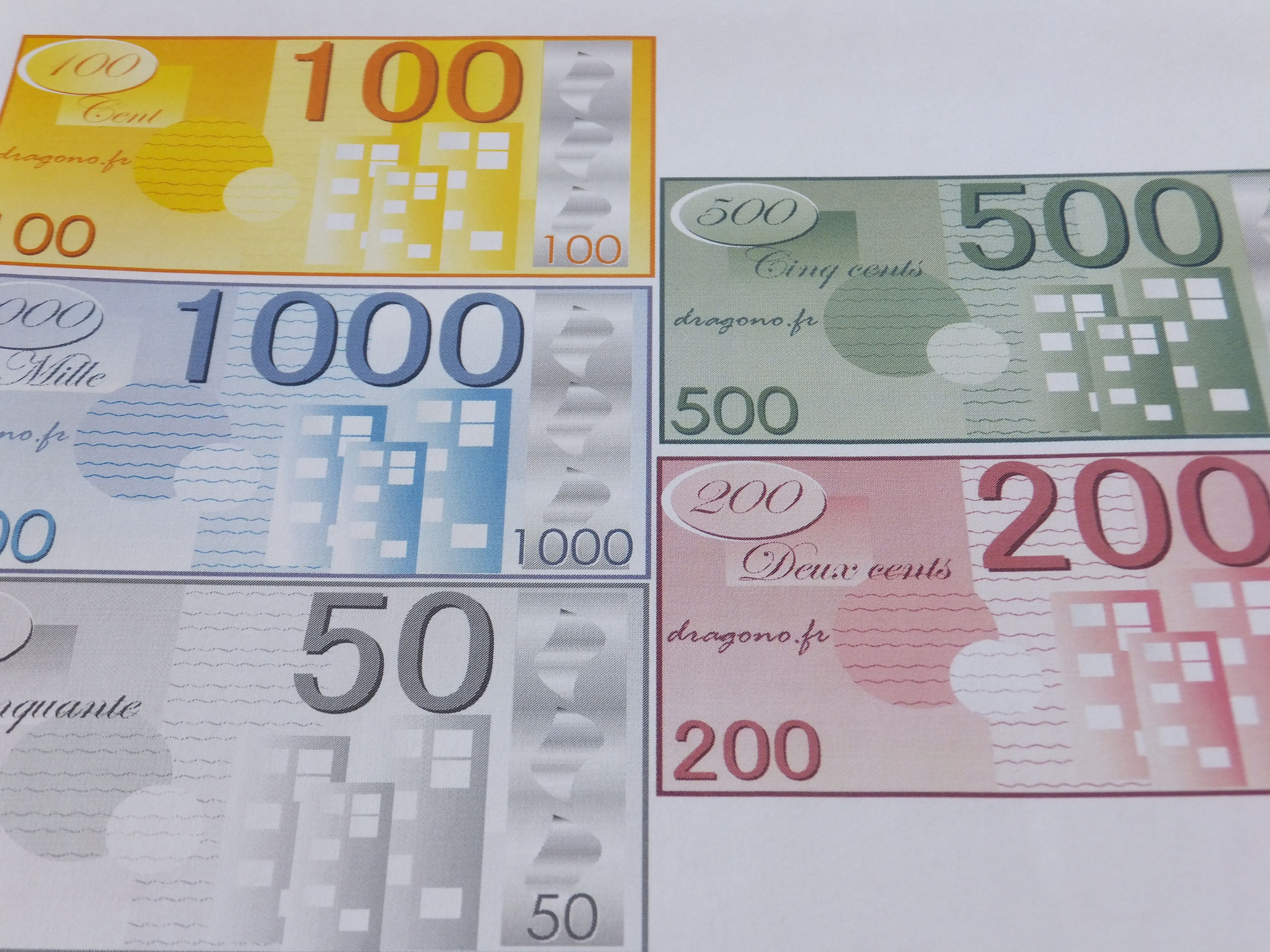 Billets De Fausse Monnaie À Imprimer-Jeux De Société dedans Pièces Et Billets En Euros À Imprimer