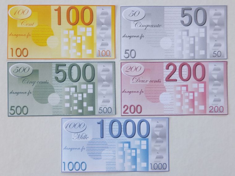 Billets De Fausse Monnaie À Imprimer-Jeux De Société tout Faux Billet A Imprimer