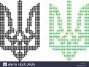 Black And Colored Pixel Art Ukrainian Emblem Stock Vector à Voiture Pixel Art