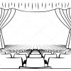 Black And White Drawing Theatrical Scene — Stock Vector encequiconcerne Dessin Theatre