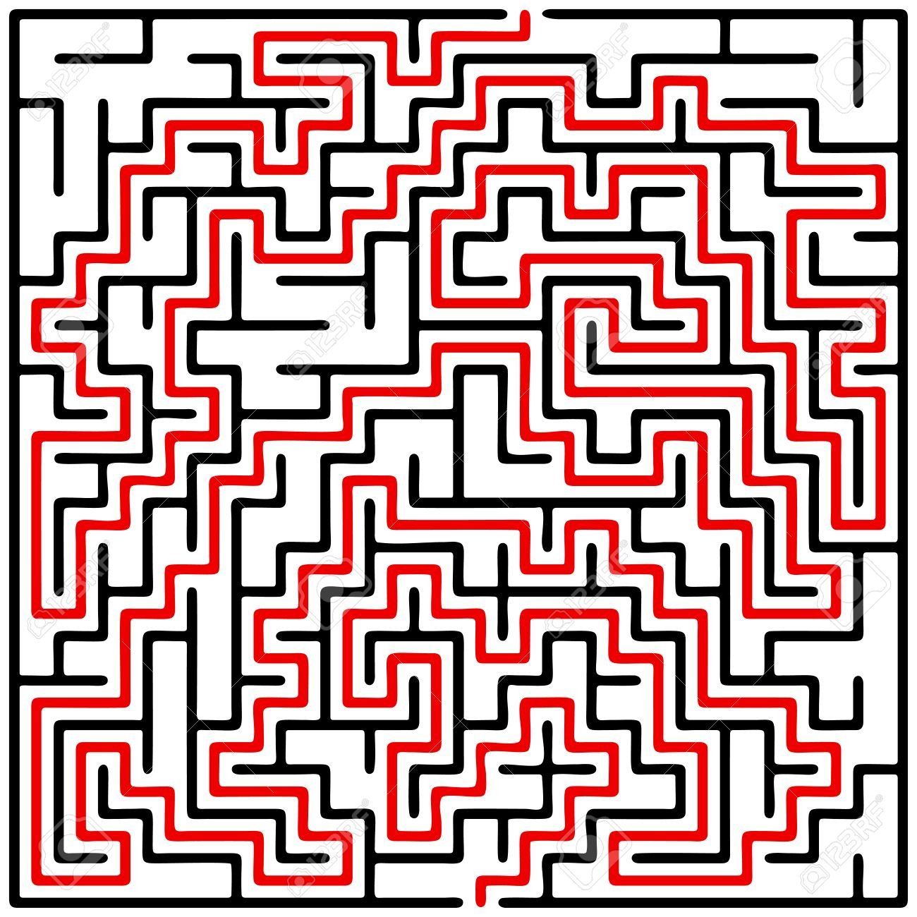 Black Square Maze (20X20) With Help On A White Background destiné Labyrinthe Difficile 