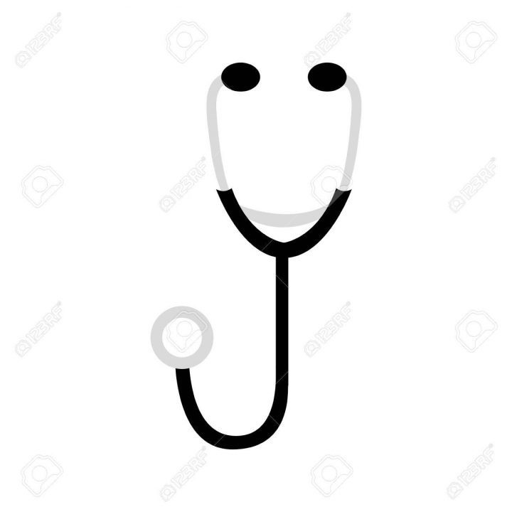 Black Sticker Stethoscope Icon, Vector Illustraction Design Image encequiconcerne Stéthoscope Dessin