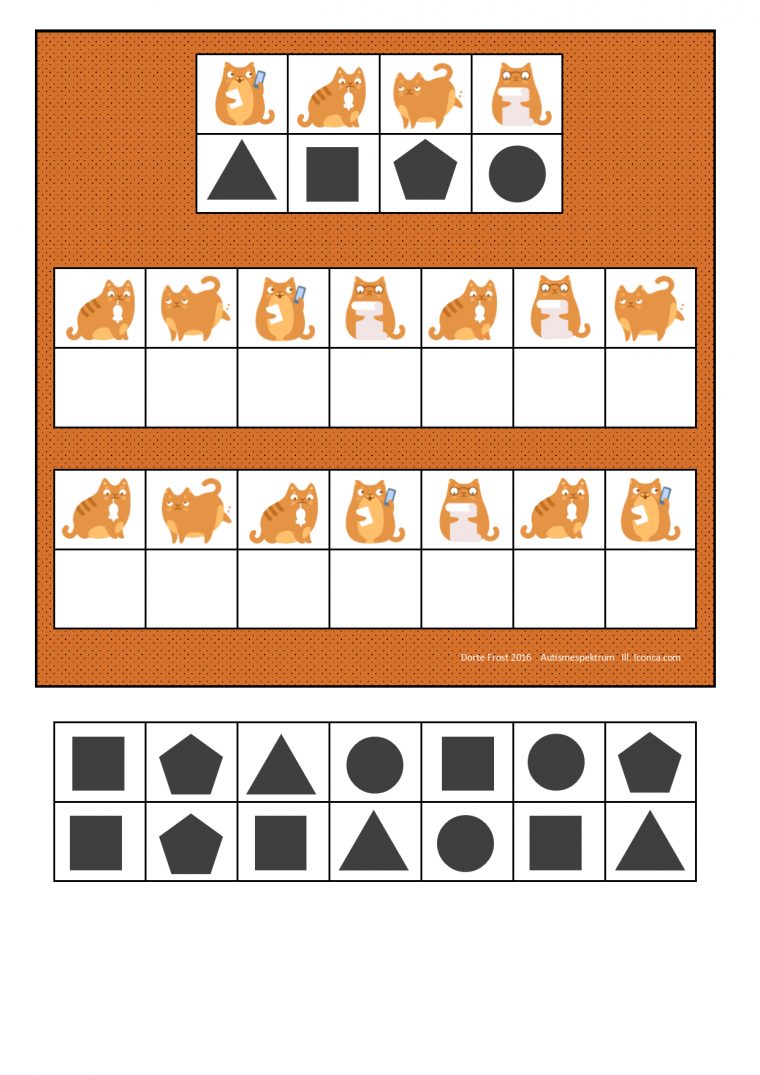 Board And Tiles For The Cat Visual Perception Game. By encequiconcerne Jeux Didactiques Maternelle