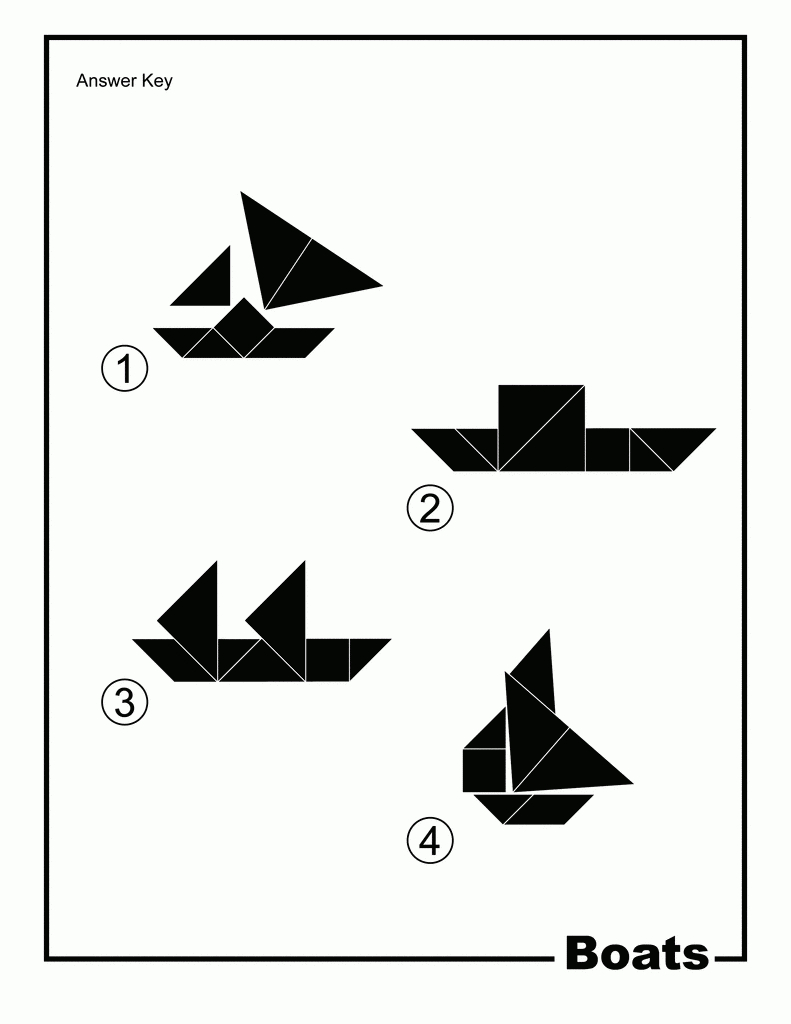 Boats Silhouette Solution Tangram Card | Clipart Etc concernant Pièces Tangram 