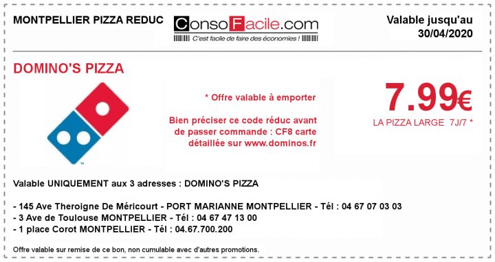 Bon De Réduction Domino's Pizza Sur Montpellier Pizza Reduc intérieur Dominos À Imprimer