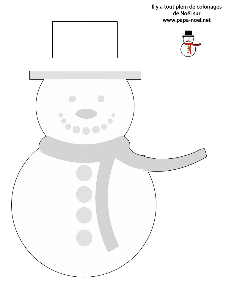 Bonhomme De Neige À Colorier – Coloriage De Noël encequiconcerne Modèle Bonhomme De Neige À Découper