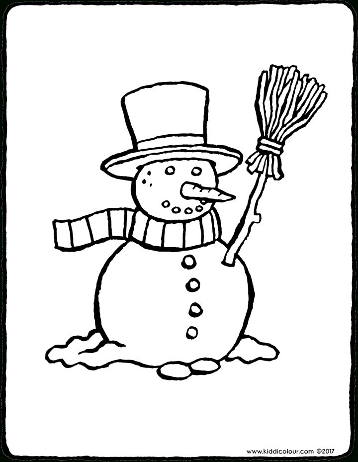 Bonhomme De Neige Avec Un Balai – Kiddicoloriage destiné Dessin Bonhomme De Neige A Imprimer