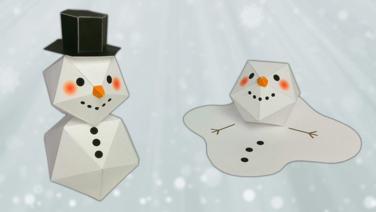 Bonhomme De Neige En Papercraft pour Modèle Bonhomme De Neige À Découper