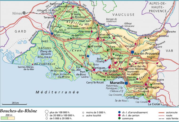 Bouches-Du-Rhône – Département 13 – Voyages – Cartes tout Département 13 Carte