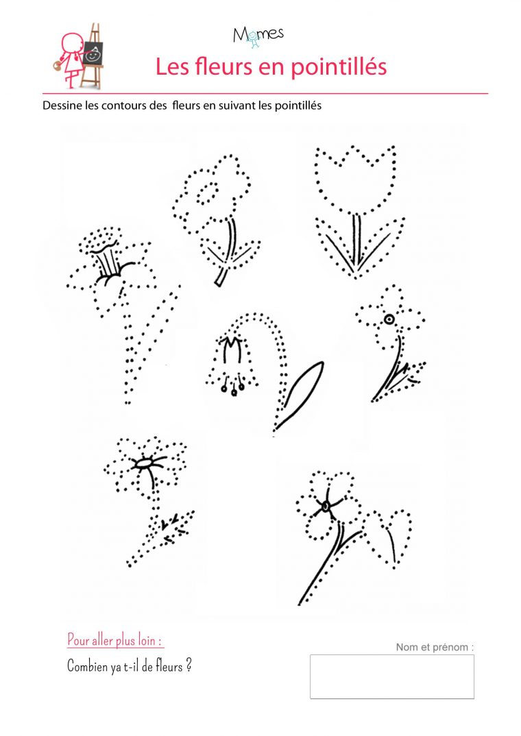 Bouquet De Pointillés | Maternelle, Idées Logo Et Activite avec Dessin En Pointillé