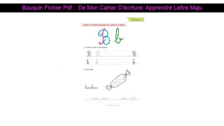 Bouquin Fichier Pdf : De Mon Cahier D'écriture: Apprendre Lettre Majuscule  – Pour Apprendre A Ecri destiné Apprendre A Écrire Les Lettres