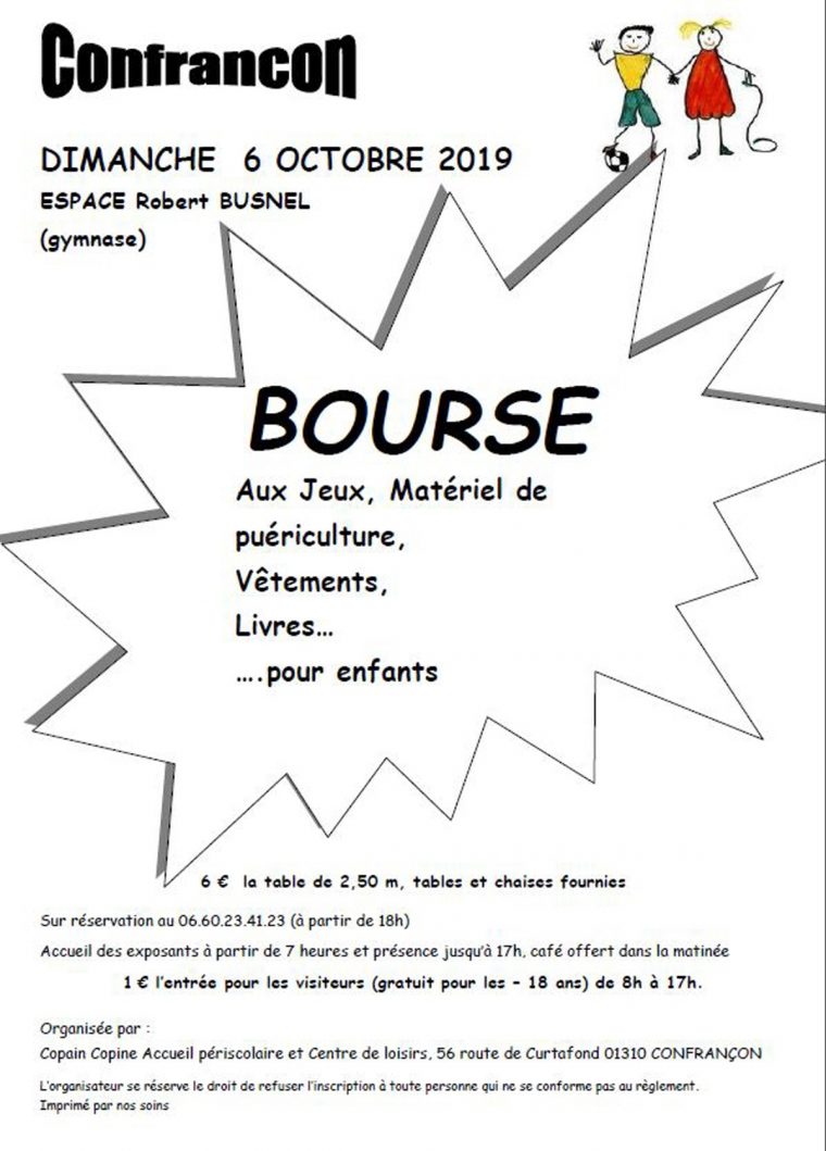 Bourse Aux Jeux : Bourse De Puericulture A Confrancon dedans Jeux De 6 Ans Gratuit