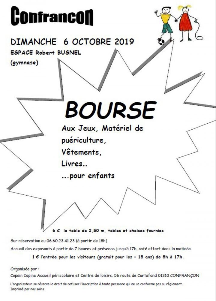 Bourse Aux Jeux : Bourse De Puericulture A Confrancon intérieur Jeux 7 Ans Gratuit