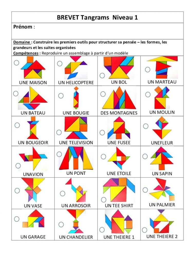 Brevet Tangram Niveau3.pdf – Onedrive | Tangram Maternelle serapportantà Tangram À Imprimer Pdf