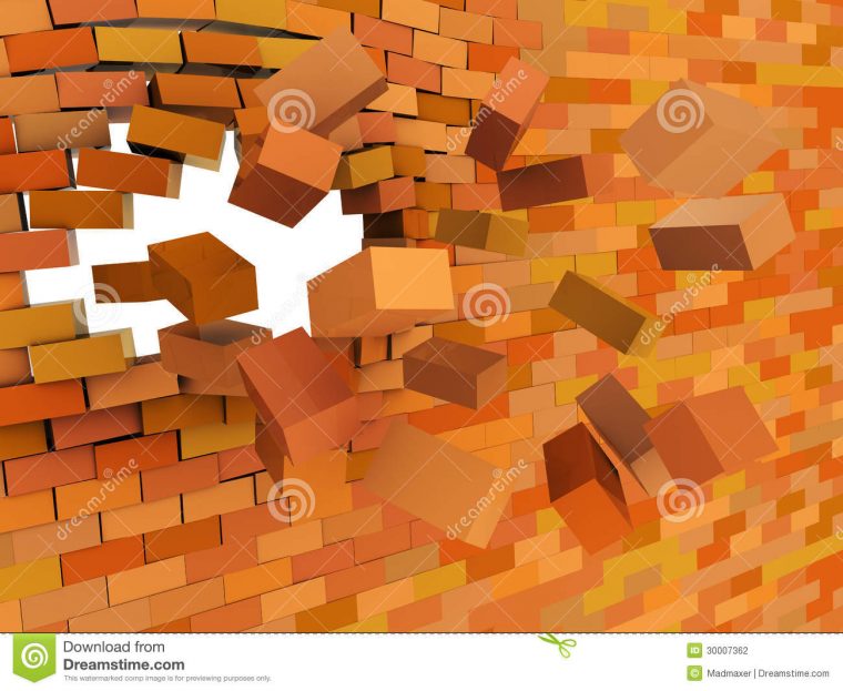 Brick Wall Crashing Stock Illustration. Illustration Of pour Casse Brick