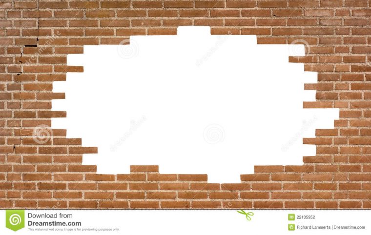 Brick Wall With A Large Hole Stock Photo – Image Of Brick avec Casse Brick