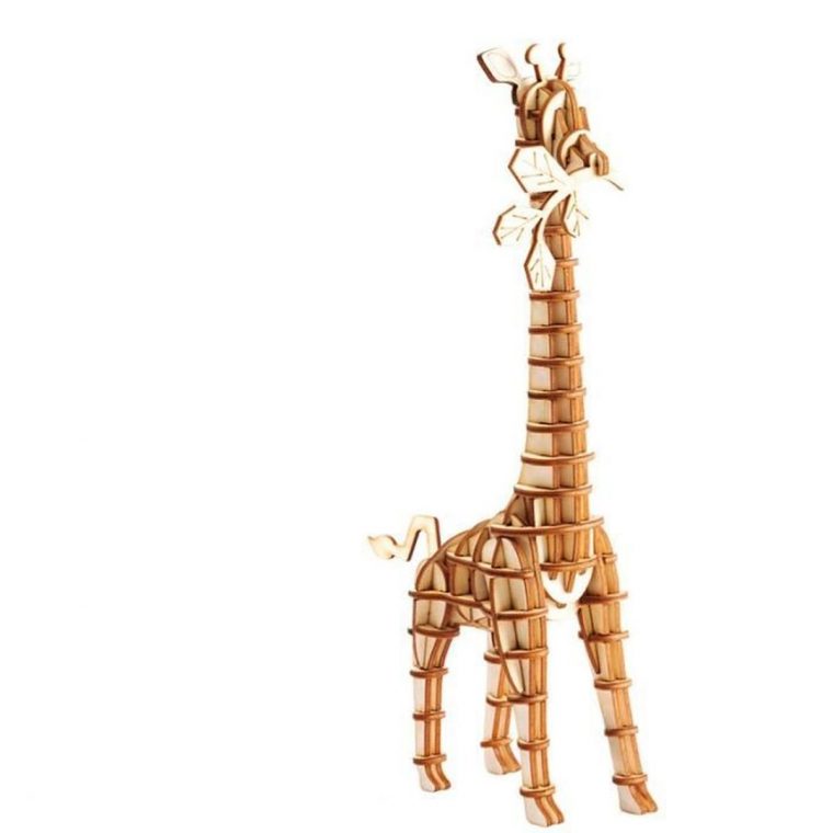 Bricolage 3D Puzzle Jeu D'assemblage Animaux Girafe Modèle En Bois Kit De  Construction Enfant Jouet Cadeau D'anniversaire Noël Fête dedans Jeux De Girafe Gratuit