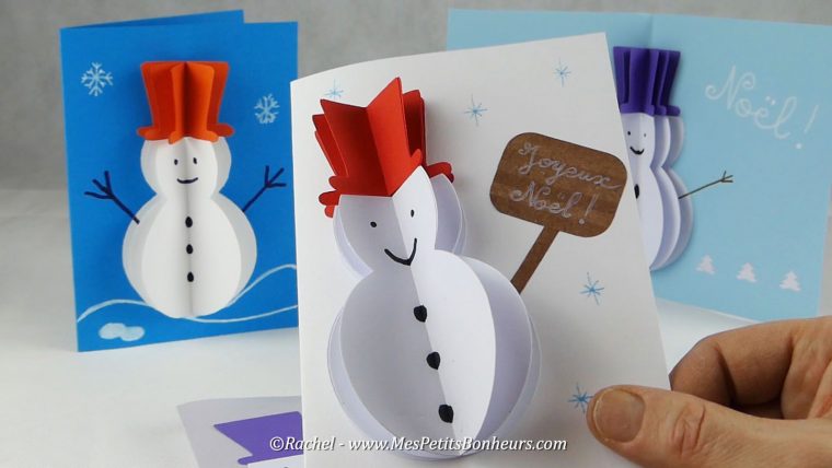 Bricolage Hiver: Carte Bonhomme De Neige 3D – Gabarit Et pour Modèle Bonhomme De Neige À Découper