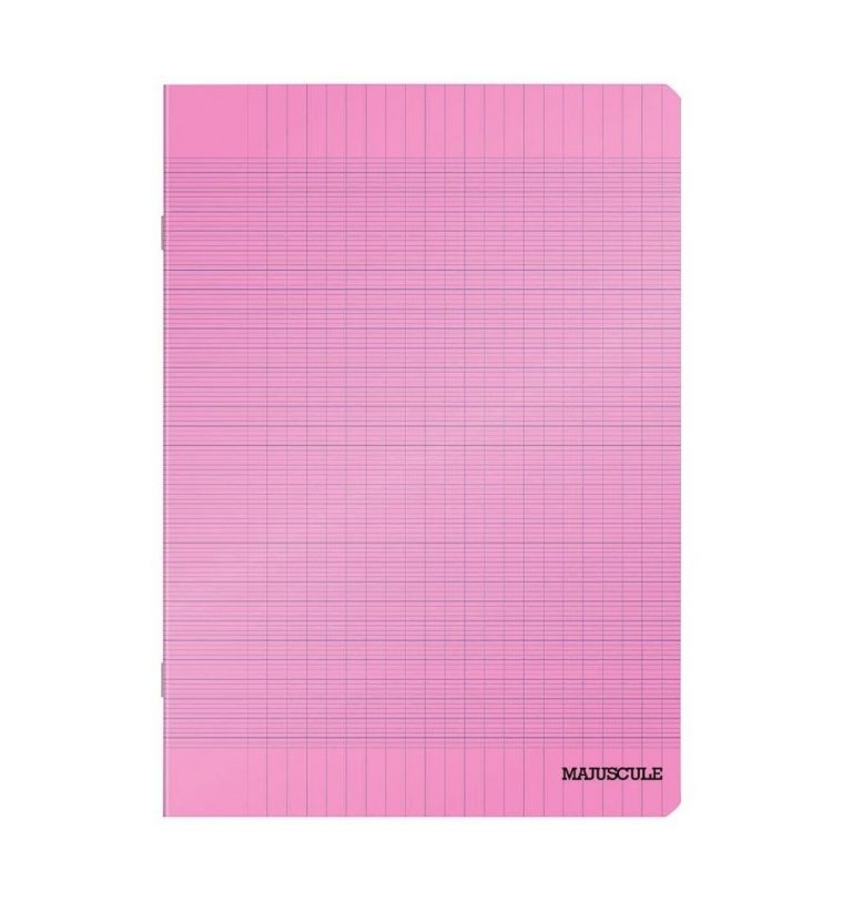 Cahier 32P Couv Polypro 17X22 Seyes Rose serapportantà Cahier Majuscule