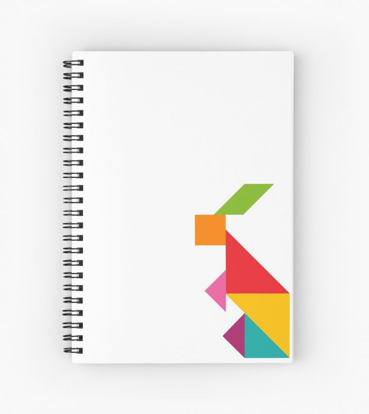 Cahier À Spirale 'tangram: Lapin' Par Monsterpuns intérieur Tangram Lapin