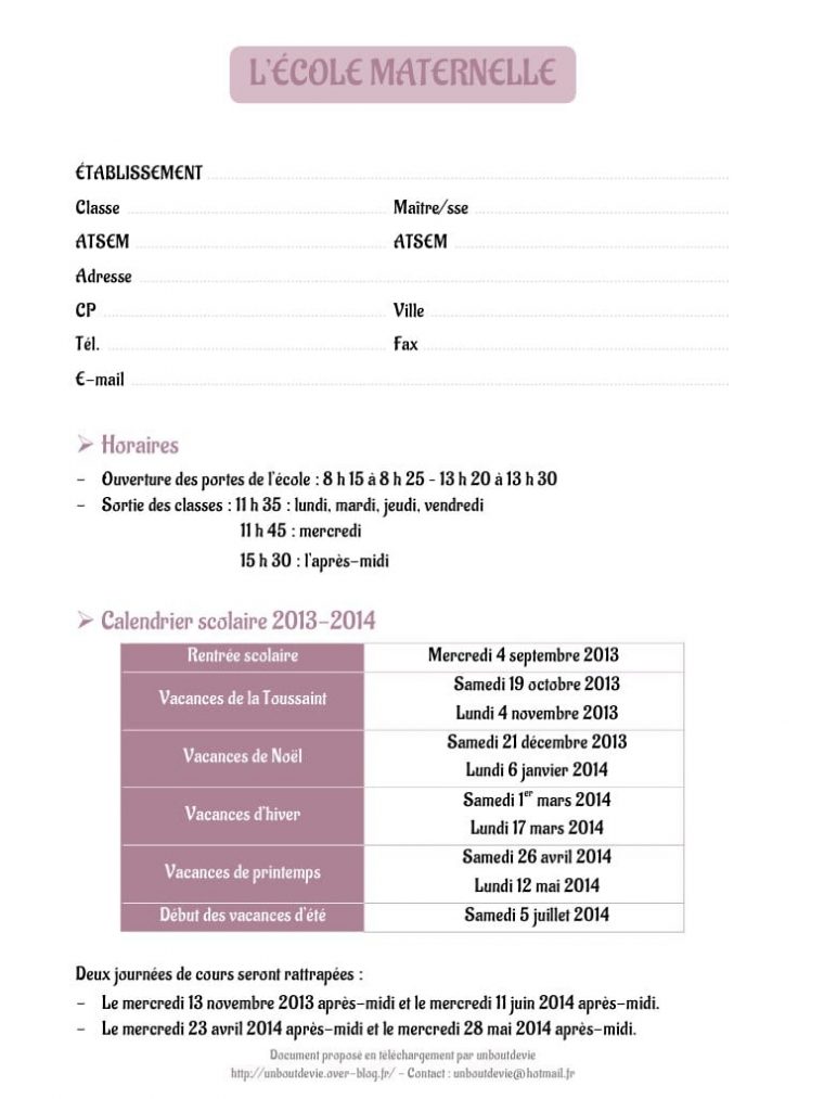 Cahier De Liaison Avec L'école De Moustik Par Flavie concernant Cahier De Vacances Maternelle Pdf